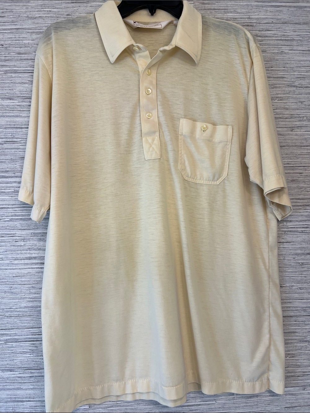 Men's Cream Polo Shirt with Pocket